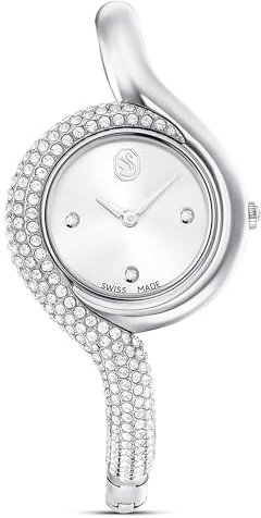 Swarovski Dextera Asymmetric Uhr, Schweizer Produktion, Metallarmband, Silberfarben, Edelstahl