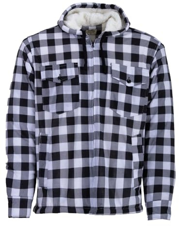 Henry Terre Holzfällerjacke Herren Hemdjacke Kapuze Arbeitsjacke Hemd Flanell Thermojacke Jacke Kariert Gefüttert