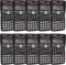 10 Pieces 2 Line Engineering Scientific Function Calculator Large Display Math Calculator for Student Teacher Classroom High School College School Business Offices Black