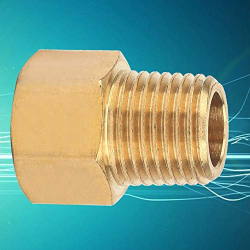 A pour Manomètre, Adaptateur de Raccord de Tuyau en Laiton, Jauge BSPT, Remplacement Idéal L 1 4 Mâle Industriel et Scientifique vers Femelle NPT vers 2 Vis Interne à Filetage