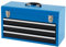 TANGZON 3 Drawer Tool Chest, Lockable Metal Tool Box with Double Latch System, Ball Bearing Slides, EVA Liners & Carrying Handle, Portable Toolbox Tool Storage Cabinet, 52 x 22 x 31cm (Blue + Black)