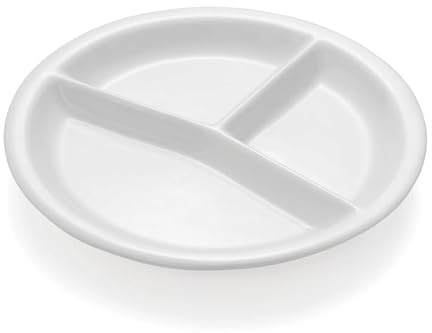 3x Teller Abteilteller Ø 26 cm 3-fach Unterteilung, Hamburg System, weiß, Porzellan