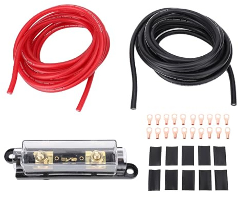 8AWG 20 Fuß Stabiles Signal Effizienter Transferkupfer -Aluminium -Stromkabel mit 100A Sicherungskasten Auto RV Anhänger