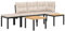 Eleganz Gartenbank-Set 4-TLG. Schwarz - Pulverbeschichteter Stahl mit Holz-Optik Latten - Langlebig & Wetterfest - Perfekt für Garten, Terrasse oder Balkon