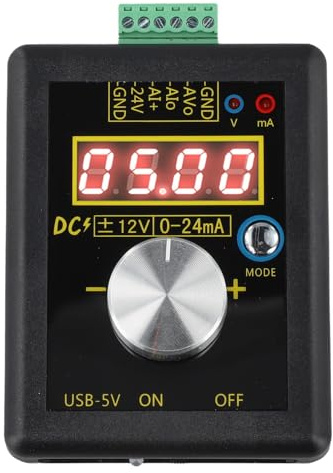 Gettimore Generatore di segnale corrente di tensione digitale 0-10V 4-20mA 0-22mA con display a 4 bit per USB/esterno DC 15-30V Alimentazione tipo 1