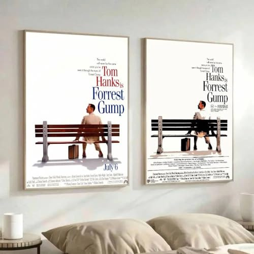 LMAIWANG 1 Stück klassisches Forrest Gump-Filmposter als Kunstdruck für Schlafzimmer, Wohnzimmer, Heimdekoration, Wandbild, HD-Bild (60 x 80 cm x 2 / rahmenlos)
