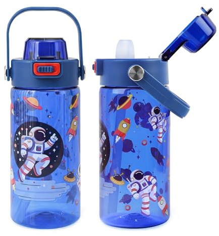 Gourde Enfant avec Paille Anti-Fuite 550ml Bouteille Enfant Sans BPA | Gourde avec Paille et Poignée pour Filles Garçons Gourde Sport Enfant pour l'école et les activités en plein air