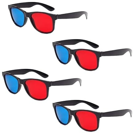 Elzhan 4Pcs Red and Blue 3D Glasses Universal TV Movie Dimensional Video Frame 3D Glasses DVD Game Glass 3D Style Glasses for 3D Movies Games,3D Viewing Glasses,Light Simple Design,Accessories