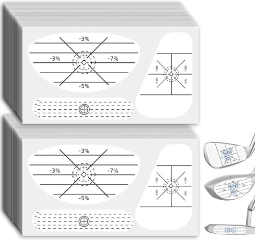 Golf Impact Sticker Golf Training Aids for Sweet Spot Consistency Analysis | 40 Sheets 120 Pcs Self Teaching Face Label Decals Designed To Improve Swing Accuracy Distance For Woods Irons Putters Club