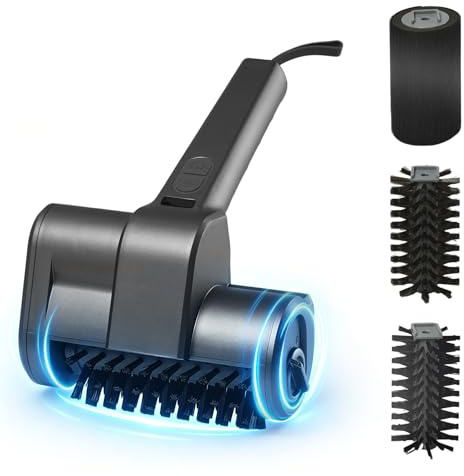 Electric Grill Brush, Grill Cleaning Brush with LED Light, 3 Replaceable Brushes, 2-Speed, Rechargeable Cordless BBQ Cleaner for Grill Grates, Flat Tops & Plancha (Grey)