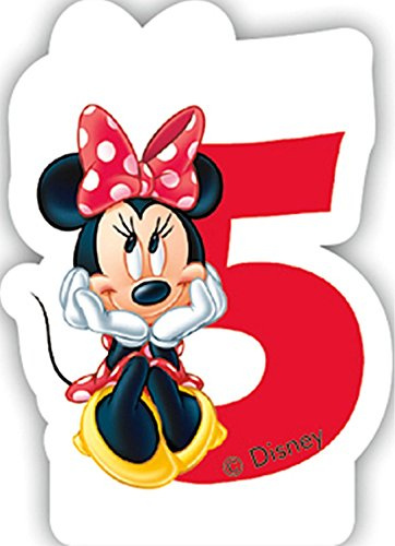 Zahlenkerze 5 * Minnie Maus * für Kindergeburtstag // Kinder Geburtstag Party Numeral Birthday Candle Kuchen Deko Motto Disney Mickey Mouse fünf Jahre