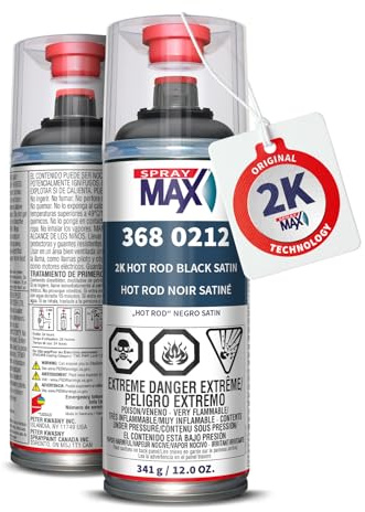 SprayMax 2K Topcoat Hot Rod Satin Black | 2K Satin Black Spray Paint