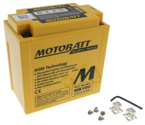 MOTOBATT AGM Batterie 12V 20Ah MB16U kompatibel mit Suzuki VS 750 Intruder