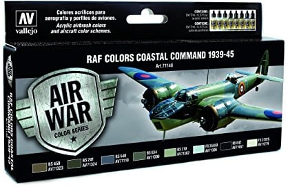 AV Acrylicos Vallejo: Vallejo Model Air RAF Set 71148 Coastal Command 1939-45 (8)