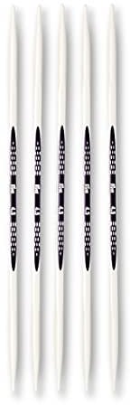 PRYM double-point Ergonomische Stricknadeln/Nadeln, High-Performance-Kunststoff, Mehrfarbig, 4,5 mm, 20 cm Länge, Set von 5, Alabasterweiß