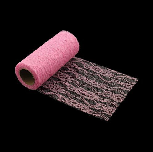 Yulakes Weinlese Spitze Spitzenbordüre Spitzenborte Stuhl Schärpe Band Tischläufer Tischband Hochzeit Festival Tischdekoration Spitze Rolle 15cm-30cm Breite (15cm x 22m, rosa)