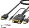 FOINNEX - Cable VGA a HDMI de 4,5 m (Viejo PC de Estilo a Nuevo televisor/Monitor con HDMI), VGA a HDMI Cable convertidor/Adaptador con Audio para Ordenador portátil a proyector, Macho a Macho