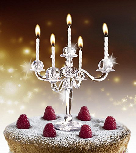MAGS Close Up Kuchenkerzen - Kerzenleuchter - Bling Bling Kerzenständer mit 5 Plätzen - 9 weiÃÆÉùüùüÃÆÉ¹ÃƒÆ’ÆÉ¼ÃƒÆ’ÆÉùü¹ÃƒÆ’ÆÉùü¼þe Kerzen inkl.