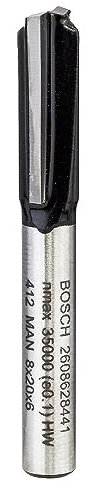 Bosch 1 fraise à rainurer PRO, droite, à double tranchant (pour bois tendre, bois dur, Ø 8 mm, accessoires professionnels, fraise à main, fraiseuse à bord)