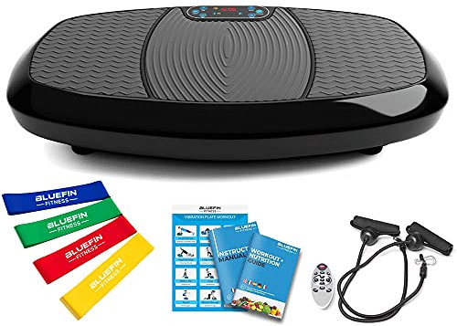 Bluefin Fitness Dual Motor 3D Power Vibration Plate | Oscillation, Vibration + 3D Motion | Huge Anti-Slip Surface | Bluetooth Speakers | Lose Fat & Tone Up at Home | UK Design