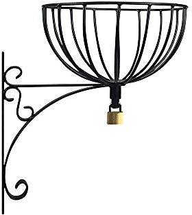Garden Pride Anti-Theft Lockable Hanging Basket – This secure hanging basket comes with 10” bracket and a 14” basket – Keep your hanging planter safe (Single Bracket & Basket)