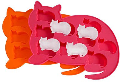 2 Pack LYWUU Cat Shaped Silicone Ice Cube Molds and Tray