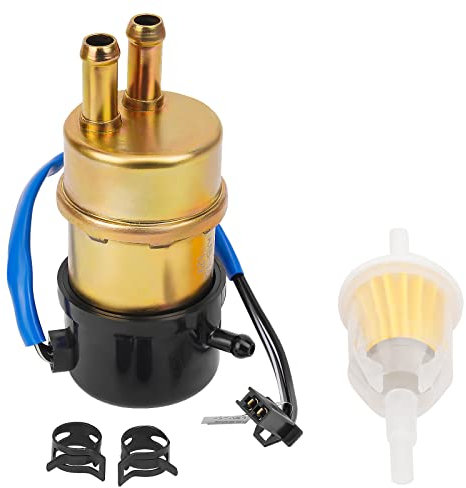 Road Passion 12V 55LPH Elektrisch Kraftstoffpumpe Benzinpumpe Selbstansaugend für Yamaha YZF R1 1998-2005 YZF R1 T/C Raven 2005 YZF R6 1999-2002 YZF1000 1997 YZF1000R 1997 YZF600R 1996-2004