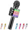 ShinePick Microfono Inalámbrico Karaoke, Micrófono Karaoke Bluetooth Portátil con Altavoz y LED para Niños Canta Partido Musica, Compatible con Android/iOS PC, AUX o Teléfono Inteligente (Negro)