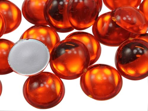 Allstarco 25mm (1) Hyazinth-Orange, runde Acryl-Cabochons, 12 Stk.