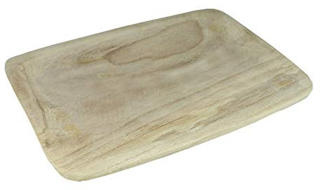 Holzschale Dekoschale eckig 30 cm Holztablett Tischdeko Weihnachtsdeko Dekotablett Holz naturbelassen