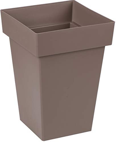 Cheerful Bargains Maceta cuadrada grande – 23,5 litros de capacidad, 40 cm de alto, colorida y ligera maceta de polipropileno para uso en interiores y exteriores, ideal para árboles pequeños o