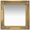 vidaXL Wandspiegel im Barock-Stil Antik mit Montagehaken Hängespiegel Dekospiegel Badspiegel Spiegel Flurspiegel Garderobe 50x50cm Golden