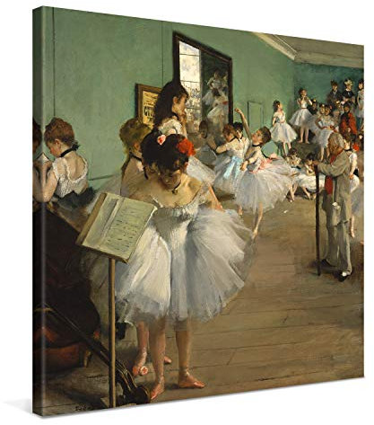 PICANOVA – Edgar Degas – The Dance Class 80x80cm – Bild auf Leinwand – Premium Kunstdruck Auf 2cm Holz-Keilrahmen Für Schlaf- Und Wohnzimmer – Klassische Kunst