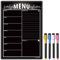 The Magnet Shop agenda settimanale per menu familiare formato A4 cancellabile a secco lavagna nera e lista della spesa per casa cucina frigorifero con 8 pennarelli a gesso liquido (lavagna nera A4)