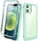 Diaclara Designed for iPhone 12/12 Pro Case, Full Body Rugged Case with Built-in Touch Sensitive Anti-Scratch Screen Protector, Soft TPU Bumper Case for iPhone 12/12 Pro 6.1 (Pistachio Green)