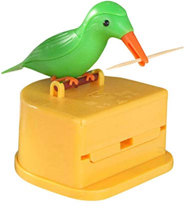 Scatola per stuzzicadenti, con simpatico uccellino, dispenser per stuzzicadenti, idea regalo per la pulizia
