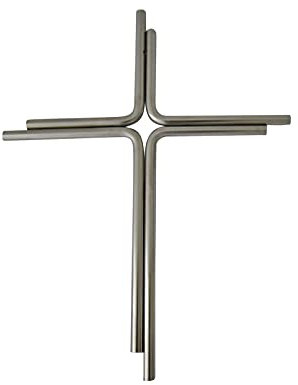 Wandkreuz aus Edelstahl ca. 17x 12cm