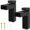 Pyatofyy 2Pcs Adjustable Wood/Glass Black Shelf Brackets, Floating Glass Clamp Glass Shelf Holders with Screw for 5-30mm Shelf