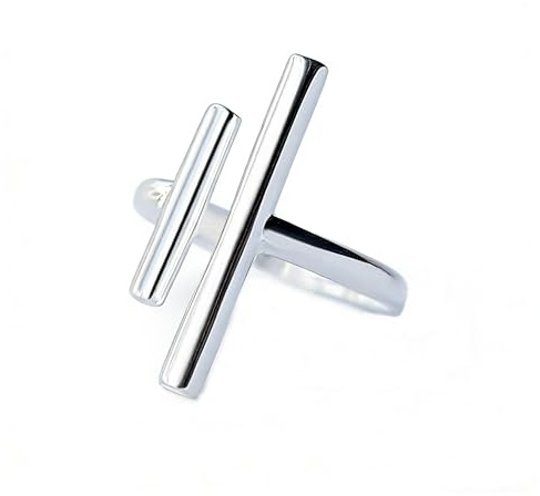 TYERY S925 Silberring, Weibliche Persönlichkeitslinie Offener Ring Mode Zeigefinger Ring Schwanzrings925 Silberring, Einstellbare Öffnung