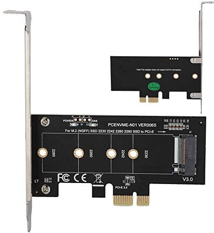 Yunseity M.2 NVME zu PCIe 3.0 X1 Erweiterungskarte, Unterstützt M.2 NVME (M Key) 2230/2242/2260/2280 SSD, PCIe NVME Adapterkarte für PC Desktop
