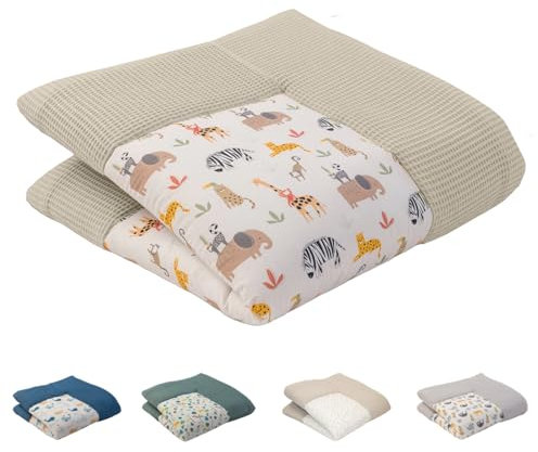 ULLENBOOM ® Baby Krabbeldecke 120x120 cm gepolstert - Sand-Savanne (Made in EU) - Krabbeldecke für Baby mit 100% OEKO TEX Baumwolle, ideal als Babydecke & Spieldecke