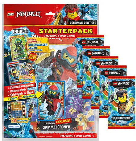 Blue Ocean Entertainment Lego Ninjago Serie 7 Trading Cards Geheimnisse der Tiefe - (Starterpack + 5X Booster)