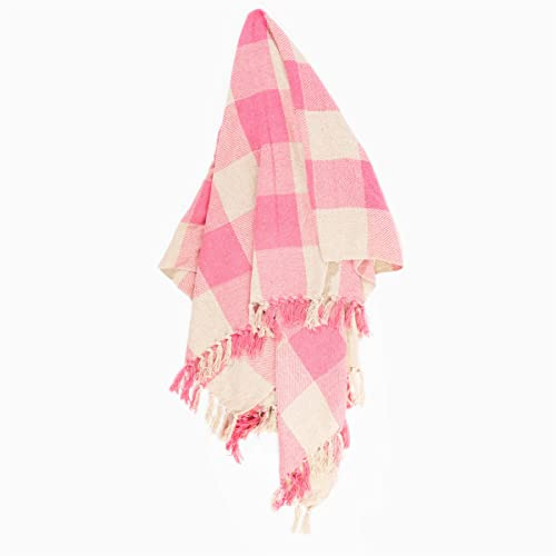 Sass & Belle Pink Gingham Throw