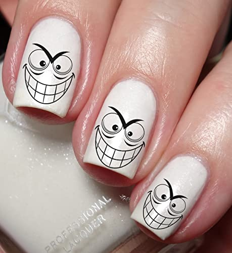 Funny Face Expression Nail Art Decal Sticker
