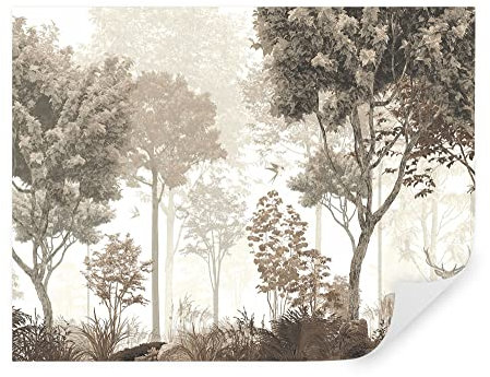 TAPEKO Papier Peint Panoramique Forêt Premium 260x180 cm style 3D Forêt Enchantée tranquille Papier Peint intissé pour Chambre Salon Décoration Murale u72134