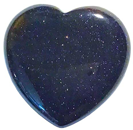 Steinfixx® - Grosses Edelstein Herz I Heilstein I Glücksstein I Chakra-Stein I Taschenstein | Massagestein | Geschenk für die Liebsten (Blaufluss)
