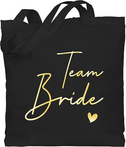 Baumwolltasche - JGA Junggesellenabschied Frauen - Team Bride Crew Braut - Unisize - Schwarz - tasche bachelorette party beutel jutebeutel jungesselnabschied stoffbeutel aus baumwolle