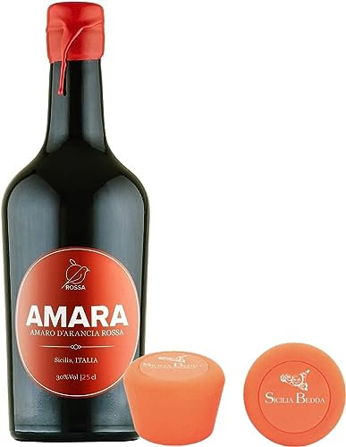 Sicilia Bedda - Amara Amaro d'Arancia Rossa - Amaro Siciliano con Tappo Sicilia Bedda (1 Bottiglia CL. 25)