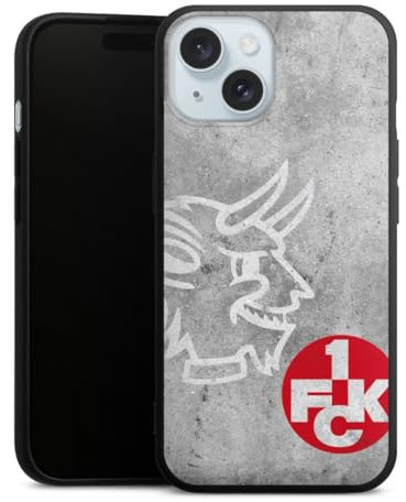 Premium Silikon Hülle kompatibel mit Apple iPhone 15 Handyhülle schwarz Case 1. FC Kaiserslautern 1. FCK Teufel