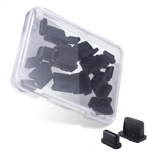 Cable Matters Combo-Pack USB C und USB Port Abdeckungen - 10x USB-A Port Abdeckungen & 10x USB-C Port Abdeckungen in Schwarz (USB Staubschutz, USB Kappen, USB Anti-Staubschutz, USB-C Schutzstöpsel)